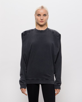 Thierry Mugler Dark gray sweatshirt with accent shoulders 26F3TS01306032