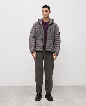 Stone Island Purple wool jumper with logo K2S155100071S00C4