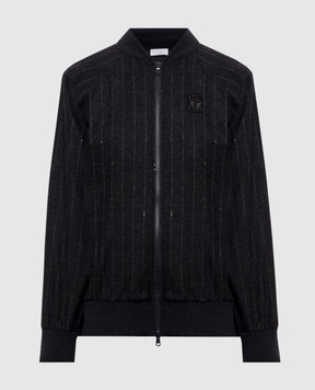 Brunello Cucinelli Gray bomber jacket with wool MG576B2V06