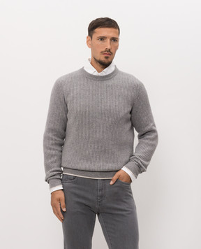 Peserico Gray wool and cashmere sweater R59564F079Z470