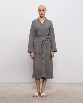L'appartement Gray waffle bathrobe MIAWAFFLEBATHROBE