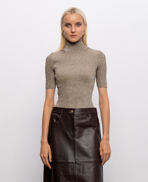 Missoni Beige ribbed top with lurex DC26WN03BK01H3