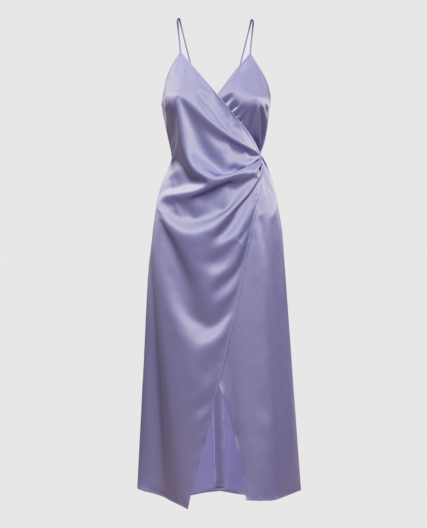 Purple midi dress Apron with a smell