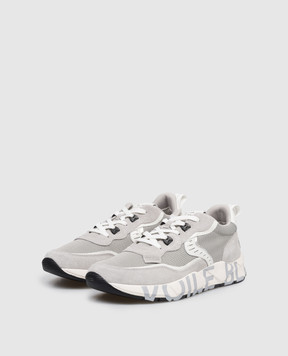 Voile Blanche Grey CLUB01 combination sneakers with textured logo 0012019021020B03