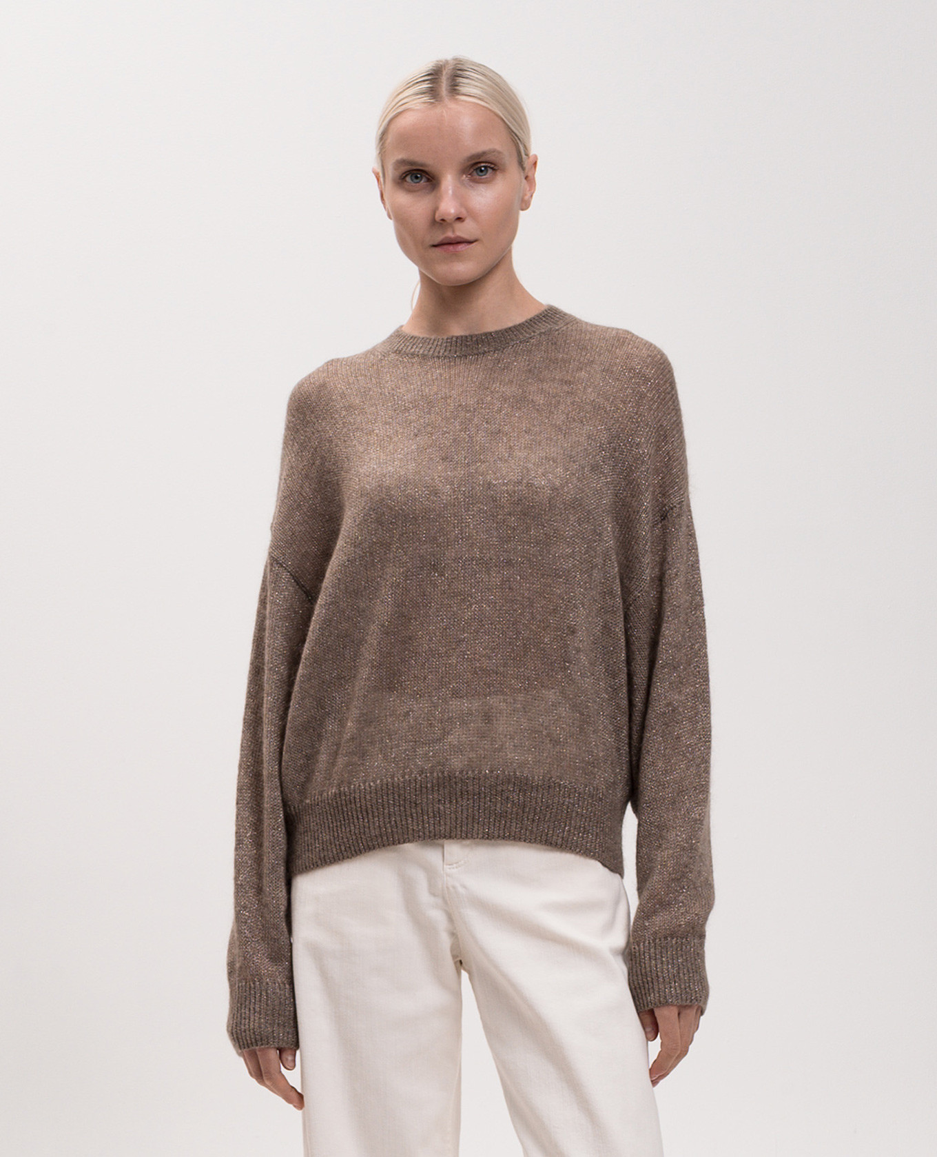 Brown mohair sweater with lurex Brunello Cucinelli 3