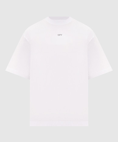 White T-shirt with Pencil Monogram logo print