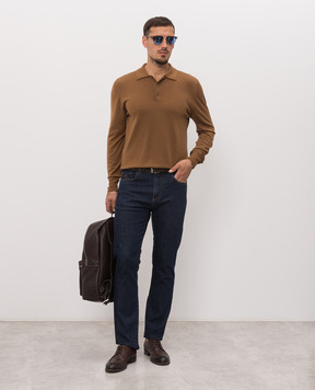 Canali Blue jeans with logo patch PD0001891719