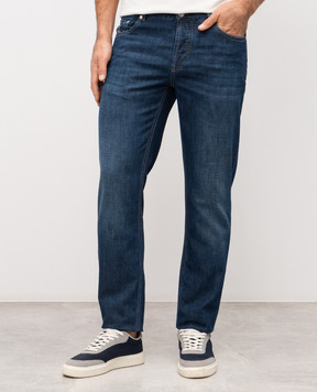 Brunello Cucinelli Blue jeans with logo patch ME645D3210