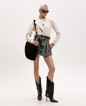 Balmain Ivory wool top HF1ALB45KI87