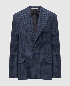 Brunello Cucinelli Blue cashmere check jacket MV4667BFD5