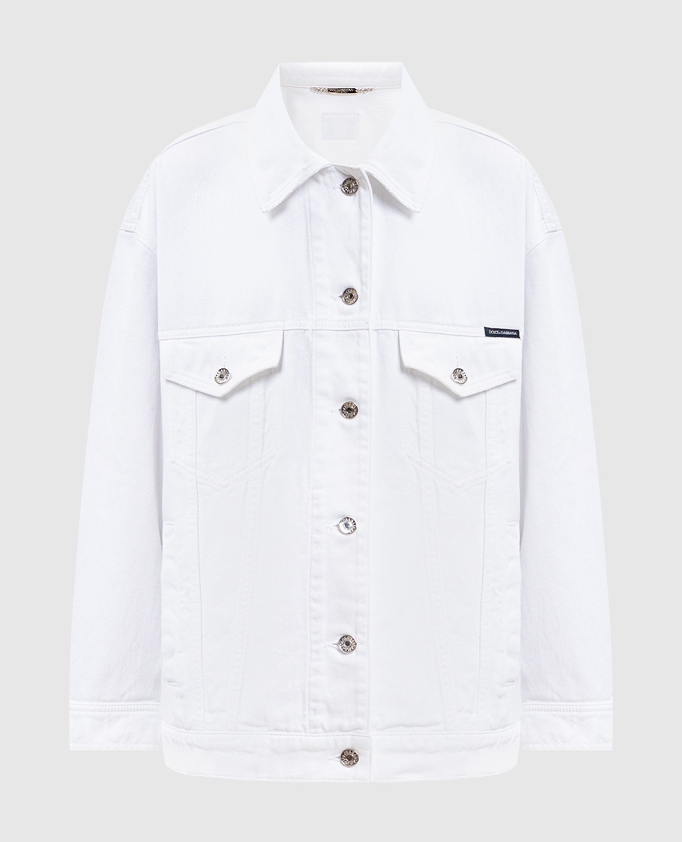 

White denim jacket with patch Dolce&Gabbana