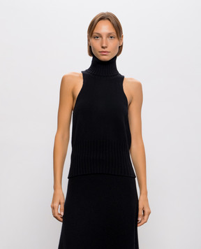 Solotre Black wool top M3AC0002