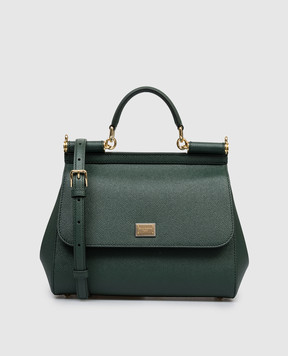 Dolce&Gabbana Green Sicily leather bag with logo BB6002B1001