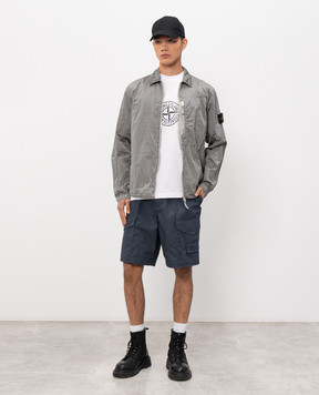 Stone Island White T-shirt with logo print L1S152100001S0362
