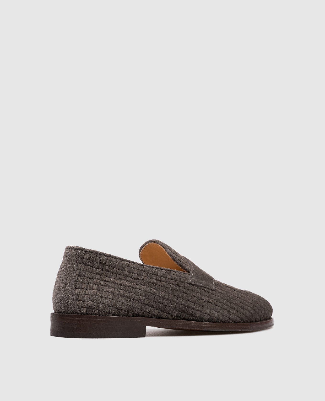 

Grey suede loafers with weaving Brunello Cucinelli
