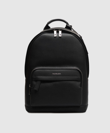 Black leather backpack