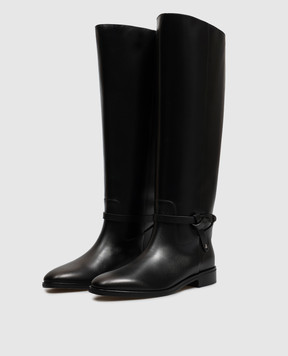 Jimmy Choo Black Lawton leather boots LAWTONKBFLATTKH