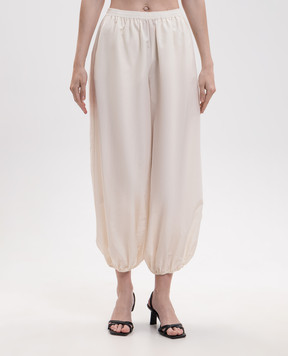 Loulou de Saison ALMAYA ivory silk trousers ALMAYA