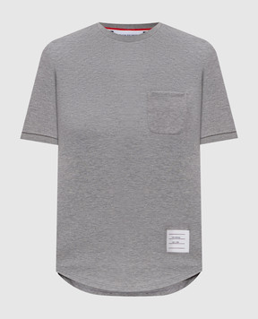 Thom Browne Grey melange football shirt MILANO FJS223AJ0055