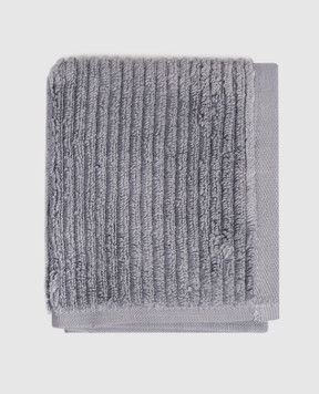 L'appartement Grey striped Slim terry towel SLIMRIBWASHCLOTH