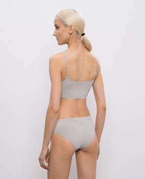 Maison Margiela MM6 Grey top with logo patch MKRK50010