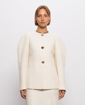 Gabriela Hearst Daelan ivory silk and wool jacket 4265176S099
