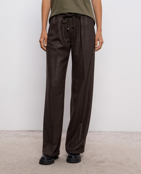 Kiton Brown wool and cashmere pants D56106K0105I