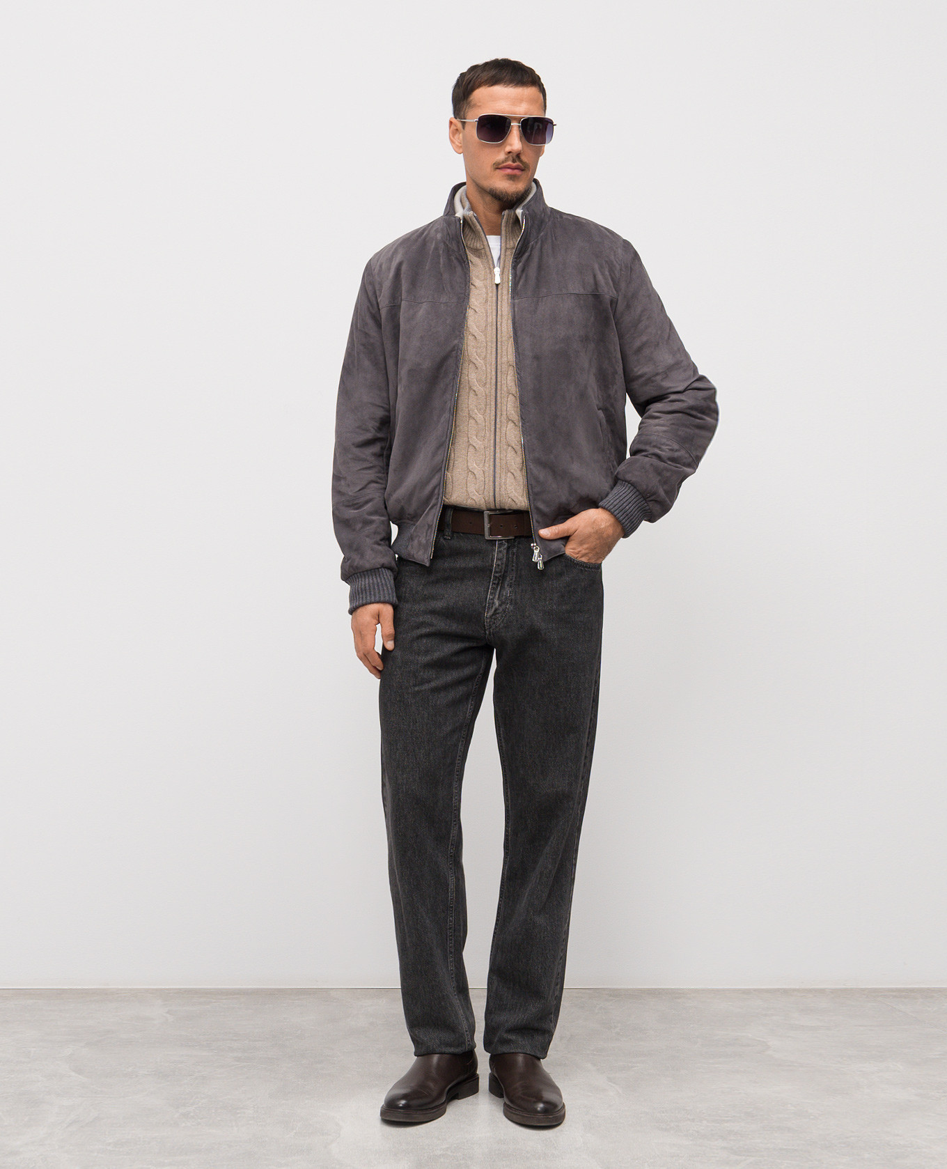 

Beige cashmere cardigan with a pattern Enrico Mandelli