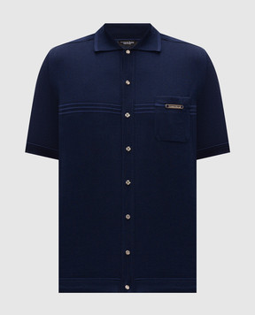 Stefano Ricci Blue short-sleeved shirt K616459PAMF26221
