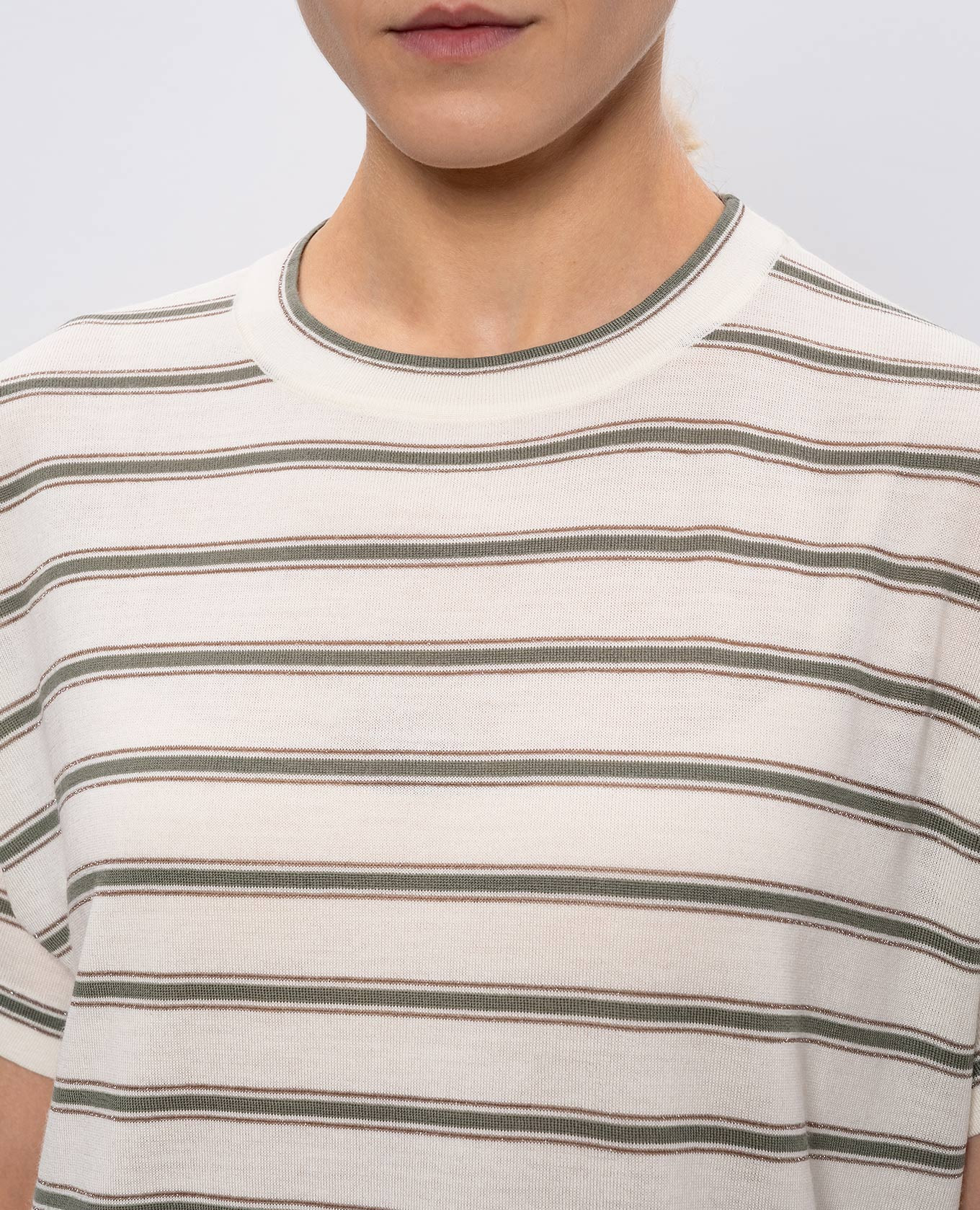 White wool and cashmere T-shirt Brunello Cucinelli 5