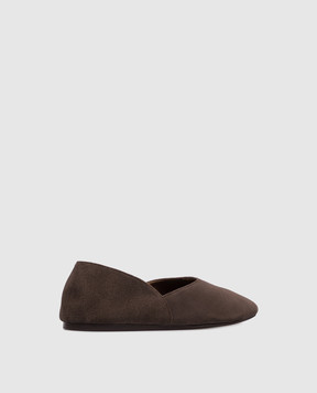 Khaite Jane brown suede ballet flats F4058964