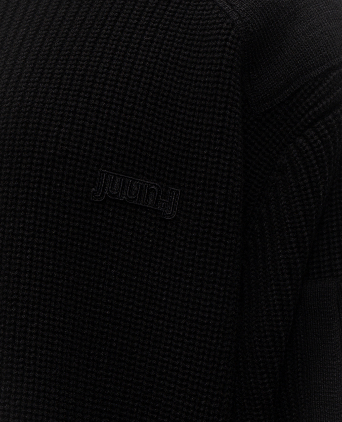 

Black wool cardigan with logo Juun.j