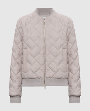 Peserico Gray corduroy bomber jacket A23032A2246