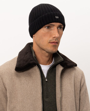 Agnona Black cashmere hat MK08U401K0513