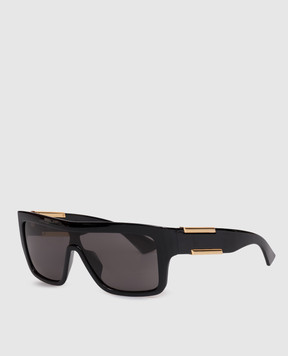 Bottega Veneta Black Injected Aviator Sunglasses 872385VBL80