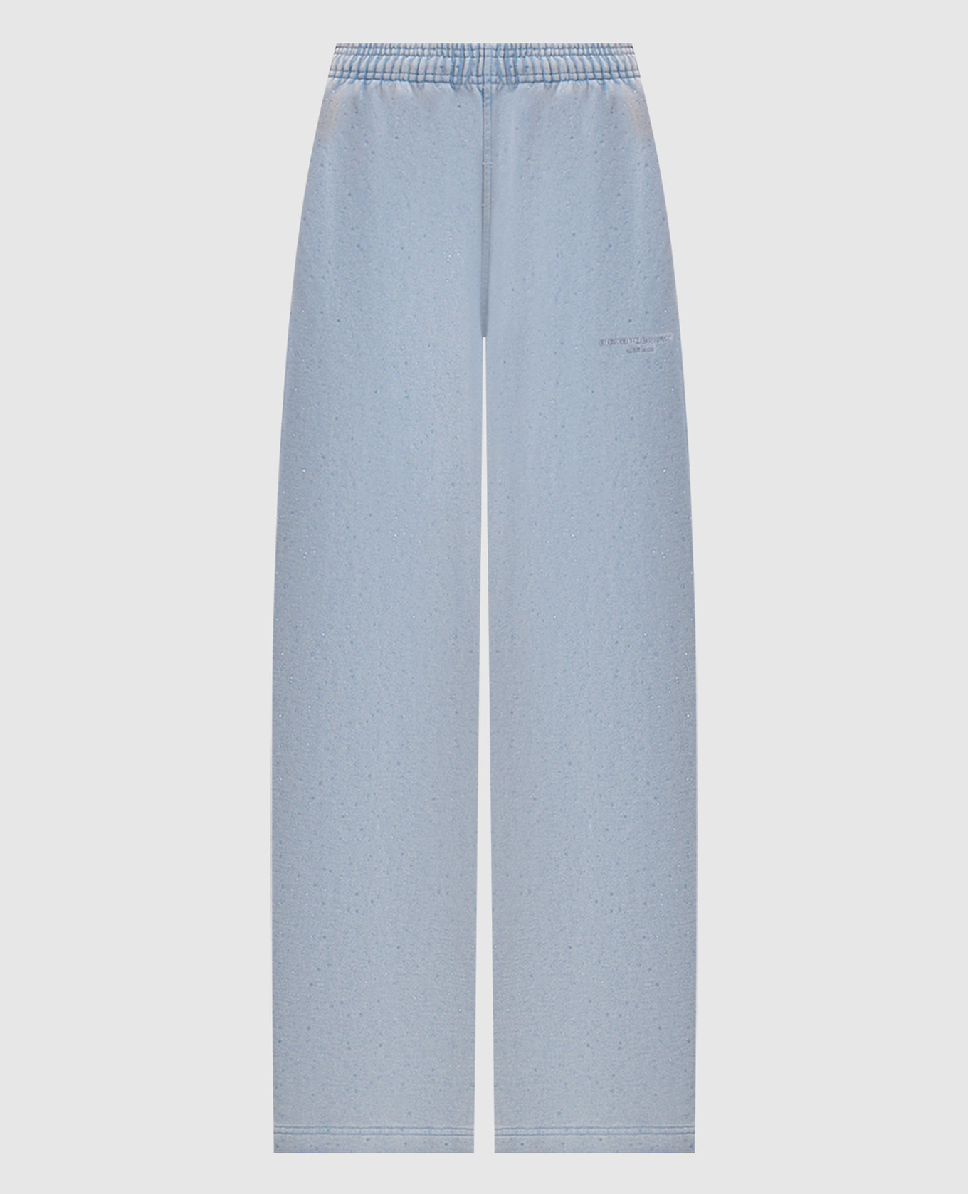 Blue sweatpants with crystals