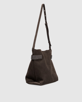 Brunello Cucinelli Brown suede bag Essence MBDLD2743