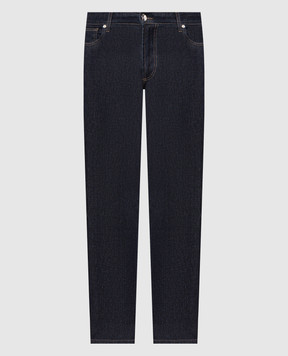 Enrico Mandelli Blue jeans with logo patch 0MIAMI6255