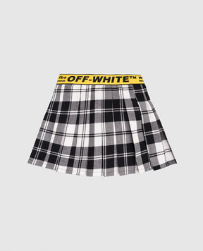 Off-White Children's gray pleated checkered skirt 44GCC02AF5F001