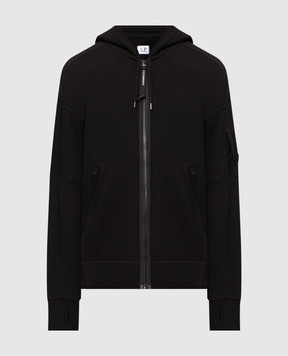C.P. Company Black sports jacket with logo patch MSS716A005086W