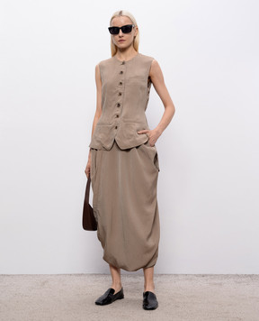 UMA WANG Beige Gink skirt UW2026