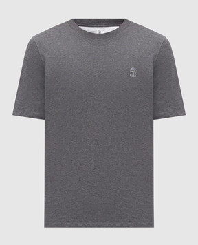 Brunello Cucinelli Gray T-shirt with emblem M0B138440