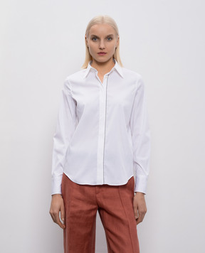 Brunello Cucinelli White shirt with a monil chain M0091MA626
