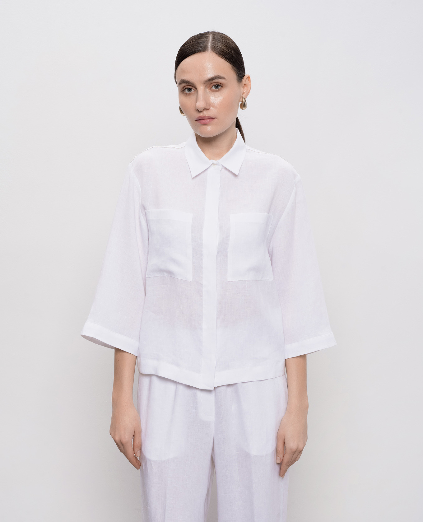 White linen shirt Peserico 3