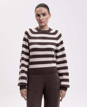 Sporty & Rich Julietta brown striped wool sweater WS10483000BR03