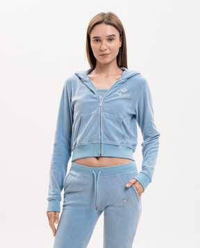 Sporty & Rich Juicy blue velour sports jacket CA046716689BL50