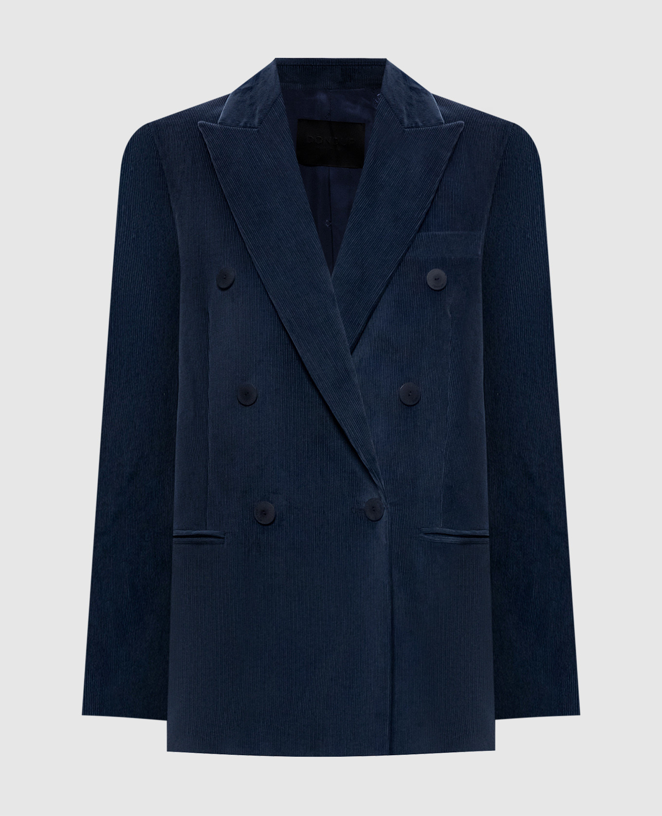 Blauwe corduroy jas