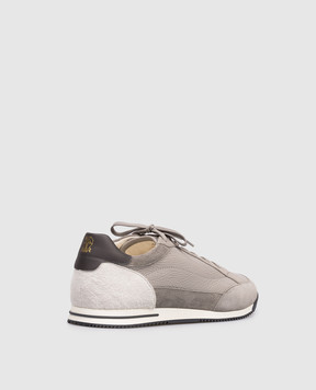 Brunello Cucinelli Grey deerskin sneakers MZUKOKA348