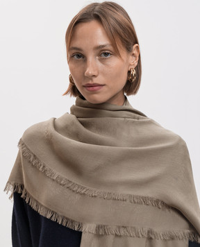 Twinset Khaki patterned scarf 262TA4360