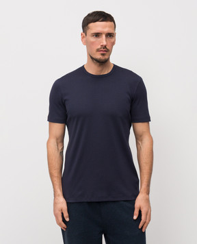 Brunello Cucinelli Blue ribbed T-shirt MR8301336